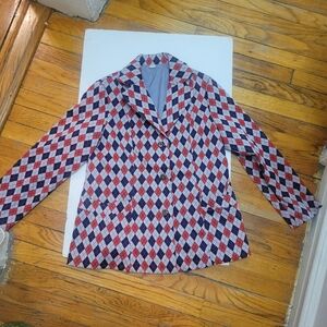 Vintage Women's Argyle Patterned Jacket EUC. Preppy‎ Mod Golf